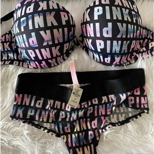 Victoria Secret PINK print Bra and Panty Set